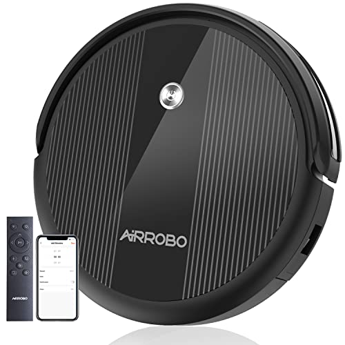 AIRROBO Robot Aspirador,2600Pa Aspirador Robot, WiFi/Alexa/App, 5 Modos, 140Mins Autonomía, Carga Automática, Delgada y Silenciosa,Ideal para Pelo de Animales, alfombras y Suelos Duros(P10-2600Pa)