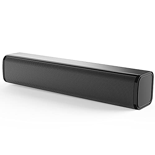 Altavoces PC, Mini Barra de Sonido USB Altavoz Sobremesa Estéreo con Cable para Ordenador con Control de Volumen en Línea para Escritorio Oficina para Ordenador Portátil Móvil, Negro