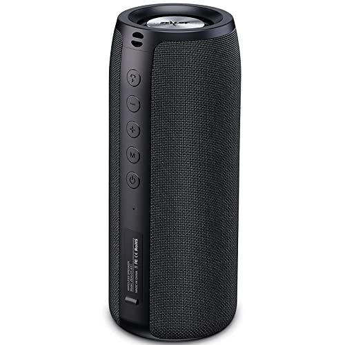 Altavoz Bluetooth Zealot Inalámbrico Portatil Altavoz 20W Doble Controlador Sonido Envolvente de 360 Conexión,24h Música de Reproducción,Bluetooth 5.0 y IPX5 Impermeable-AUX, USB, Tarjeta TF(Negro)