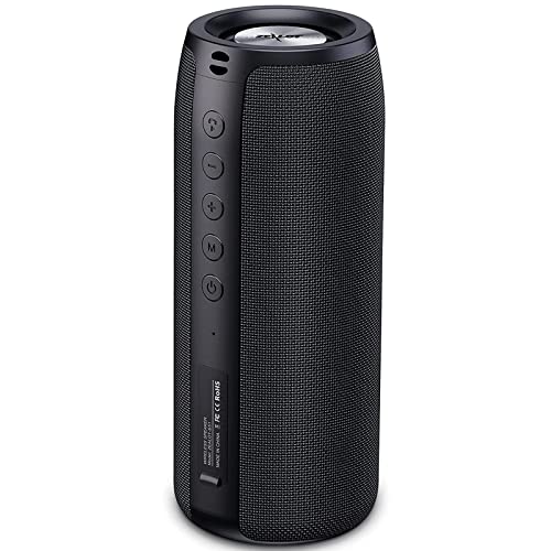 Altavoz Bluetooth Zealot Inalámbrico Portatil Altavoz 20W Doble Controlador Sonido Envolvente de 360 Conexión,24h Música de Reproducción,Bluetooth 5.0 y IPX5 Impermeable-AUX, USB, Tarjeta TF(Negro)