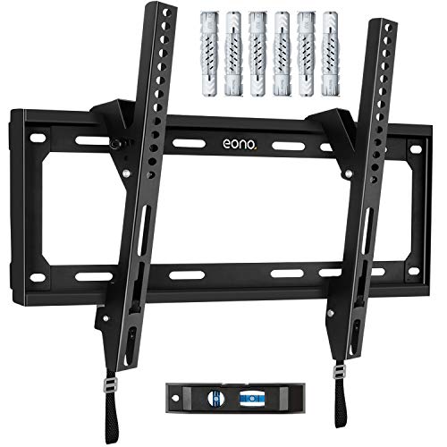 Amazon Brand - Eono Soporte TV Pared Inclinable, Soporte de Televisión para la Mayoría de los 26-55 Pulgadas LED, LCD, OLED y Plasma Televisores hasta VESA 400x400mm y 40kg, con Tacos Fischer