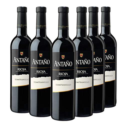 Antaño Tempranillo - Vino Tinto D.O Rioja - Caja de 6 Botellas x 750 ml