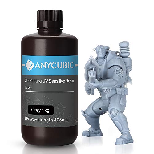 ANYCUBIC Resina 3D Gris 1000g, Impresora 3D UV 405nm Resina Fotopolímero Rápida para LCD Impresion 3D