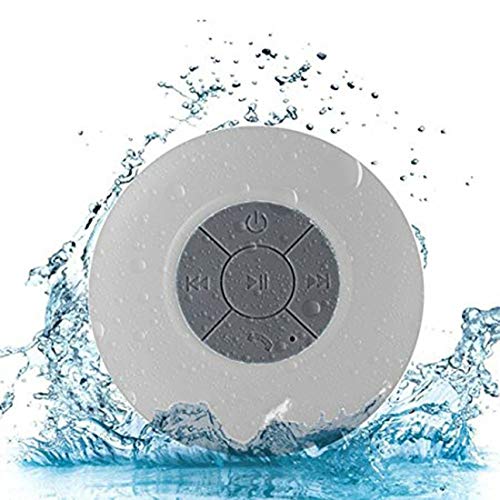 Ba30DEllylelly Altavoz de Ducha a Prueba de Agua IPX4 inalámbrico portátil, micrófono de succión de Manos Libres, baño de Coche, transmisión de Audio inalámbrica