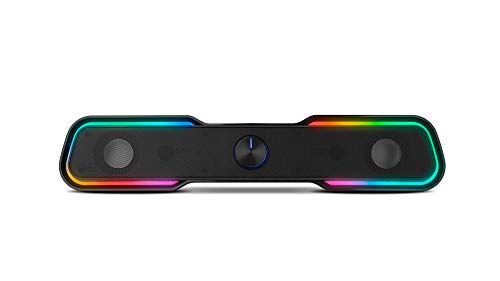 Barra de Sonido Ozone SOLO - Altavoz Pc Gaming - 6W RMS, Portatil, Bluetooth, USB, Jack 3.5, Táctil, RGB, Negro