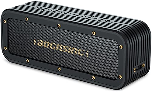 BOGASING M4 Altavoz Bluetooth Potente, Portátil Inalámbrico Exterior, 40W Sonido estéreo HD y Efecto de Triple Bajo, Protección contra el Agua IPX7, 24 Hora de Reproducción, Construido en Micrófono