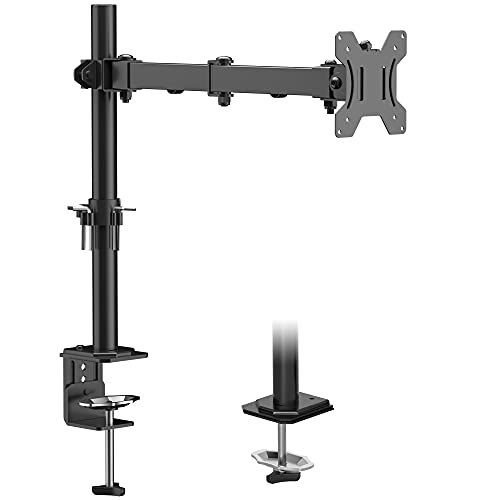 BONTEC Soporte Escritorio con Brazo de Monitor Único para Pantalla de 13-32, Soporte Brazo Monitor de Rotación Giratorio de Inclinación Ajustable en Altura, Soporte Monitor Hasta 8 kg, Vesa 75/100