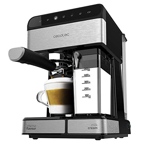 Cecotec Power Instant-ccino 20 - Cafetera Semiautomatica, Presión 20 Bares, Capacidad de 1,4l, 6 Funciones, Calentador por Thermoblock, Control Táctil, Tanque de leche, 1350 W