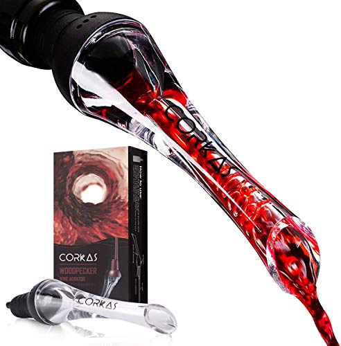 CORKAS Aireador Vino Pourer, Decantador de Vino para Amantes del Vino, Decantador Aireador de Vino Profesional Ideal para Fiestas y Eventos