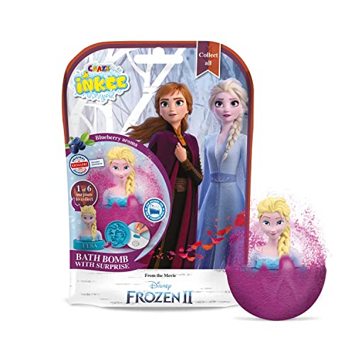 CRAZE- Disney Bomba Infantil Frozen con Juguete Sello Regalo Sorpresa. Sales de Baño Espumosas para Bañera o Piscina de Niños con Olor a Arándanos, Multicolor (12734)