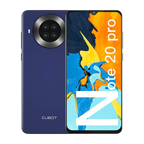 CUBOT Note 20 Pro Móviles Libres, 128GB + 8GB Smartphone, Pantalla 6.5 HD+, 20MP Quad cámara, Android 10.0 Teléfono Móvil, Batería 4200mAh, 4G Dual SIM, Face ID, NFC, GPS