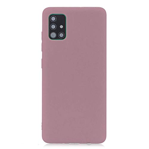 cuzz Funda para Samsung Galaxy A71+{Protector de Pantalla de Vidrio Templado} Carcasa Silicona Suave Gel Rasguño y Resistente Teléfono Móvil Cover-Rosa