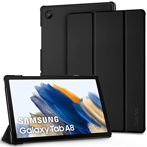 EasyAcc Funda Carcasa Compatible con Samsung Galaxy Tab A8 10.5 2021, Ultra Slim PU Protectora Carcasa con Función de Soporte Compatible con Samsung Galaxy Tab A8 10.5 2021 SM-X200/SM-X205, Negro