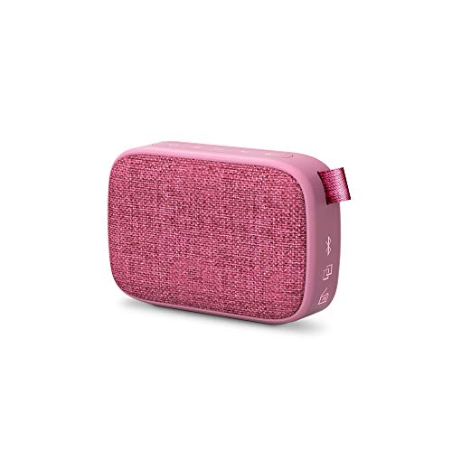 Energy Fabric Box 1+ Pocket Grape - Altavoz portátil (TWS, Bluetooth v5.0, 3W, USB&microSD MP3, FM Radio, Audio-In), color morado