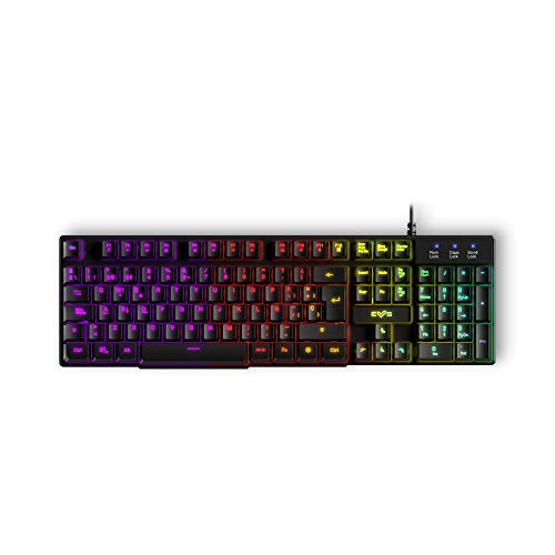 Energy Sistem Gaming Keyboard ESG K2 Ghosthunter (Teclado de Membrana, USB, Luces LED Efecto Rainbow, Anti-ghosting de 19 Teclas)