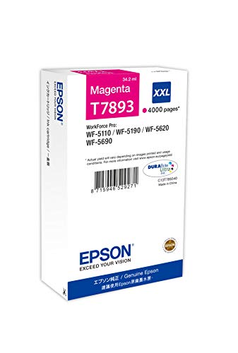 Epson C13T789340 - Tóner para impresoras láser, 4000 páginas, Color Magenta, Ya Disponible en Amazon Dash Replenishment