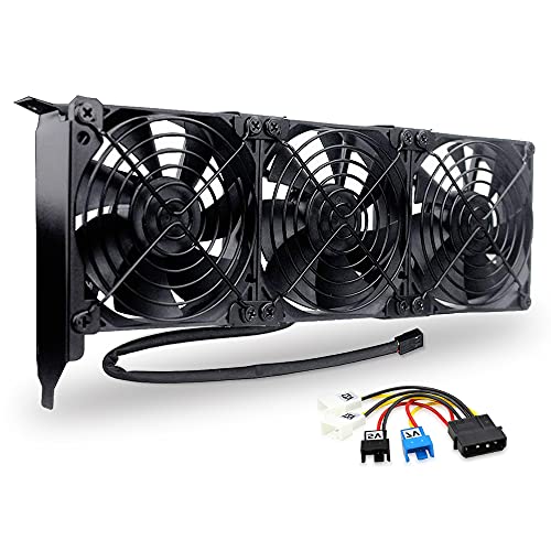 GDSTIME Ventiladores de refrigeración de tarjeta gráfica GPU Case Fan Cooler PCI Slot Fan Triple 92mm 9025 ventiladores para tarjeta de vídeo VGA