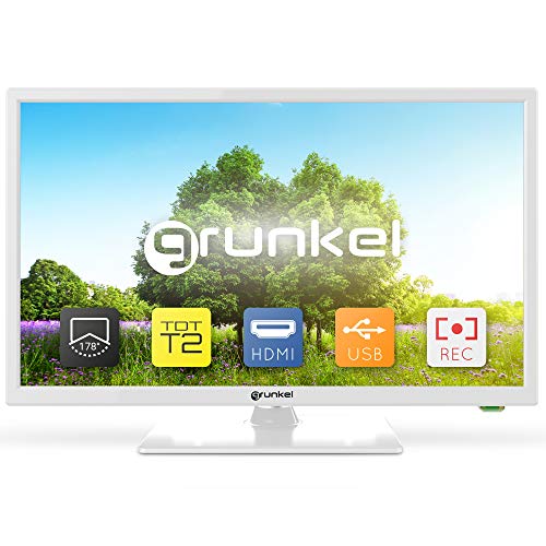 Grunkel - LED-2420B - Televisor de 61 centímetros con Panel HD Ready y Sintonizador TDT Alta Definición T2. Bajo Consumo y Auto-Apagado - 24 Pulgadas  Blanco