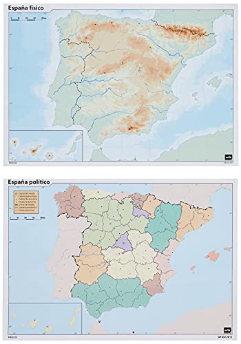 GRUPO ERIK EDITORES, S.L. - Pack mapas mudos es España 5+5 Grupo Erik blanco y celeste