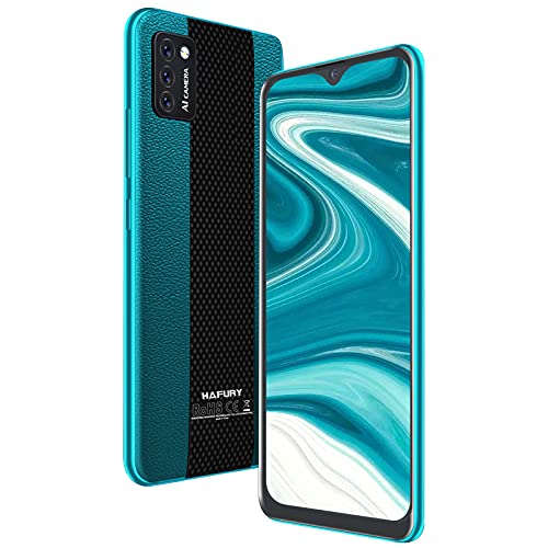 Hafury Smartphone Libre Barato y Bueno, Móvil Libre 4G Inteligente Android 10 Cámara Triple 5.5 Pulgadas Dual Sim 3100mAh, Tres Ranuras Desbloqueo Facial Memoria Expandible(hasta 128 GB), Verde