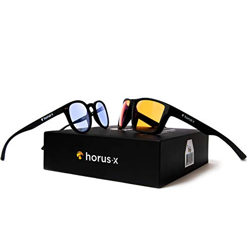 Horus X • Gafas antiluz azules para juegos y escritorio, con filtro de protección [50-86%] • Anti luz azul pantalla • Juegos de videoconsola, ordenador