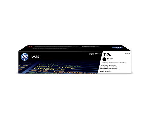 HP 117A W2070A - Cartucho Tóner, de 1.000 Páginas, para Impresoras HP Color Laser Serie 150, MFP 178 y 179, Negro