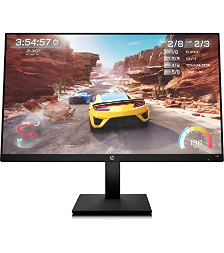 HP X27 - Monitor Gaming de 27 Full HD (1920 x 1080 a 165Hz, IPS, 1ms, HDMI, AMD Freesync Premium, OMEN Gaming Hub, Eye Ease, Antirreflejo, Altura e Inclinación Ajustables) Negro