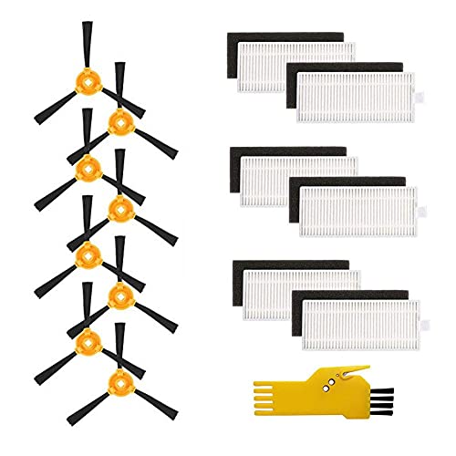 Kit de accesorios Laimaiou para LEFANT M201 M501A T700 M520 M571 M501-B M301 Robot Aspirador Piezas de repuesto 14 paquetes de 6 filtros y 8 cepillos laterales