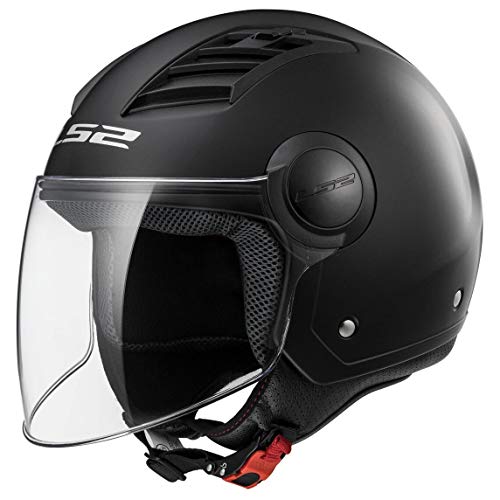 LS2, casco moto jet Airflow negro mate, L