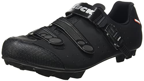 LUCK Zapatillas de Ciclismo EVO, para Carretera, con Suela de Carbono,Muy rigida y Ligera y Triple Tira de Velcro. (42 EU)