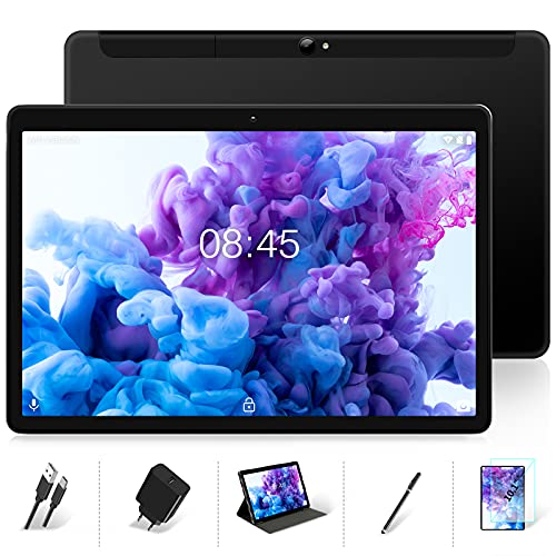 MEBERRY Tablet 10 Pulgadas Android 10.0 Tablets 4GB RAM + 64GB ROM - WI-FI+Cellular | Certificación Google GMS | Dual SIM & Dual Cámara | 8000mAh | Bluetooth | GPS - Negro