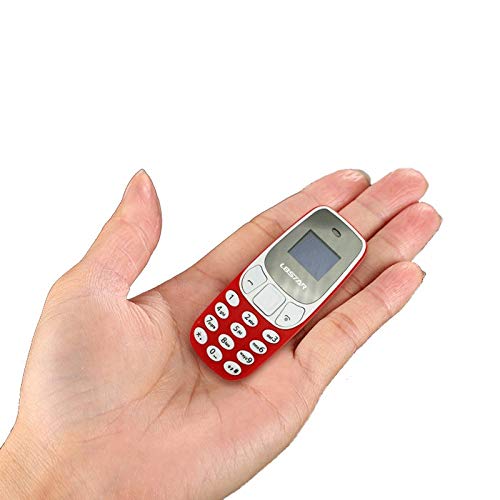 Mini Teléfono Móvil el más pequeño del Mundo con Doble SIM y Cambiador de Voz L8STAR Diminuto Enano (Rojo)