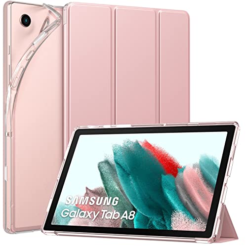 MoKo Funda Compatible con Samsung Galaxy Tab A8 10.5 Pulgadas 2021 Tableta (SM-X200/X205/X207), Cubierta Protectora Delgada Plegable Inteligente con TPU Soporte Auto Estela/Sueño, Flores Aromáticas