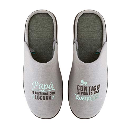 Mr. Wonderful Papá, te queremos con locura - Zapatillas de Casa, Talla 44 - 47, largo 33 cm