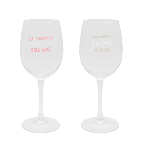 Mr Wonderful Woa08920Es Set De 2 Copas De Vino Para Brindar (Y Lo Que Surja), Multicolor