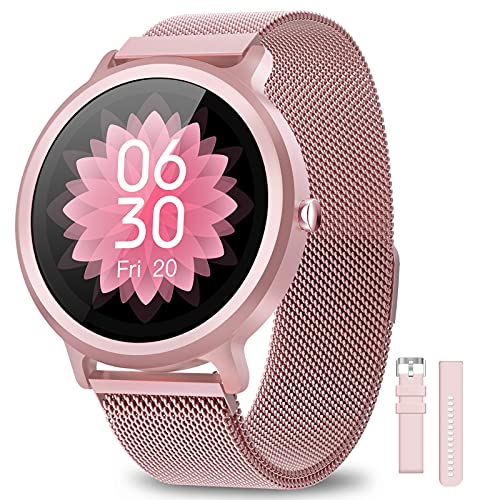 NAIXUES Smartwatch Mujer Reloj Inteligente IP68 con 24 Modos de Deporte, Pulsómetro, Monitor de Sueño, Notificaciones Inteligentes, 1.28 Pulgadas Pantalla Táctil Completo Smartwatch