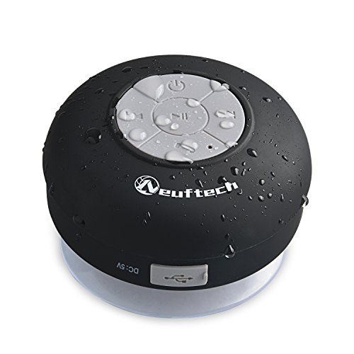 Neuftech Altavoz Bluetooth 4.2 Impermeable Sonido estéreo con Ventosa para iPhone 12/12 Mini /11 Pro MAX 11 XR XS X /8S Plus 7S 6S 6 para iPad Pro Air,Xiaomi Mi 10 9 8 /Android iOS-Negro