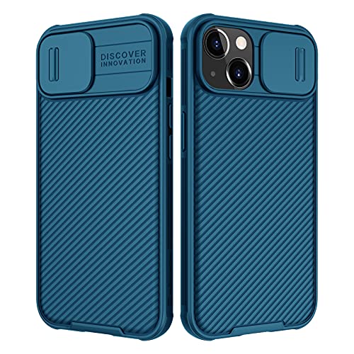 Nillkin Camshield Pro Funda para iPhone 13, Carcasa con Protección de Cámara, Case para teléfono móvil de TPU + PC Que Puede Proteger la privacidad y la Resistencia al Impacto - Azul