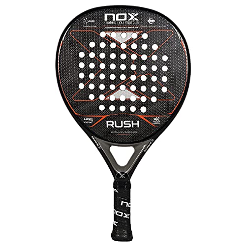 NOX Pala de Padel Rush - Exclusive Series, Negro - Rojo, Estandar