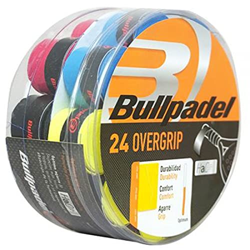 Overgrip Liso Bullpadel Multicolor/Tambor 24 overgrips para Mejorar Grip de tu Pala de Padel y Raqueta/Grip Resistencia/Accesorios para Palas y Raquetas de Padel y Tenis