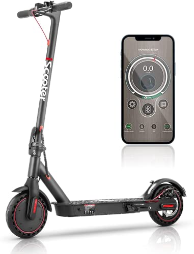 Patinete Eléctrico i9 - hasta 25 km de Largo Alcanc, Plegable Patinete Electrico Adultos, Control de Crucero, Soporta hasta 120kg, Conexión App móvil (Negro-i9P)