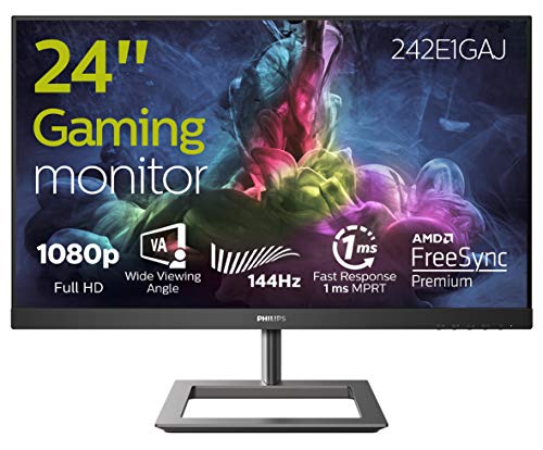 Philips Monitors Gaming 242E1GAJ/00-24,FHD, 144Hz, 1ms, VA, FreeSync Premium (1920x1080, 350cd/m, HDMI, Displayport), Negro