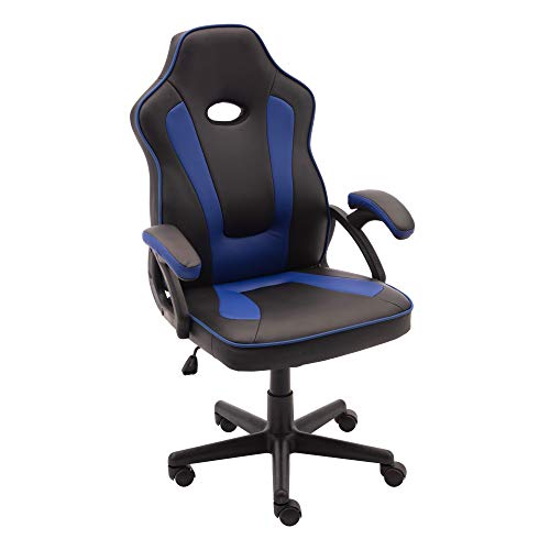 Play Haha. Silla de Juegos de Estilo de Carreras, giratoria, Silla de Oficina, Silla ergonómica para conferencias, Silla de Trabajo con Soporte Lumbar de Piel sintética con Silla de Trabajo Ajustable