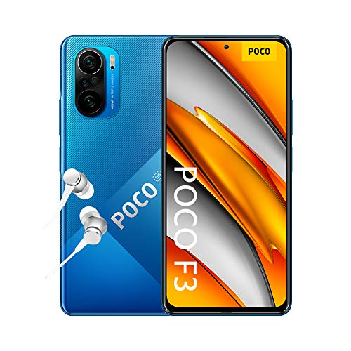 POCO F3 5G - Smartphone 8+256GB, 6,67” 120 Hz AMOLED DotDisplay, Snapdragon 870, cámara triple de 48MP, 4520 mAh, Azul Océano Profundo (versión ES/PT), incluye auriculares Mi