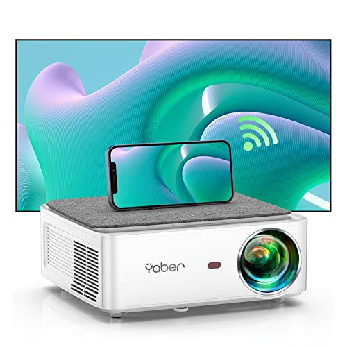 Proyector WiFi Bluetooth 1080P Nativo Soporta 4K, YABER 9000 Lúmenes Proyector Full HD, 4D/4P corrección Zoom -50%, Proyector LED para Cine en Casa y PPT, PS5, TV Stick, etc.