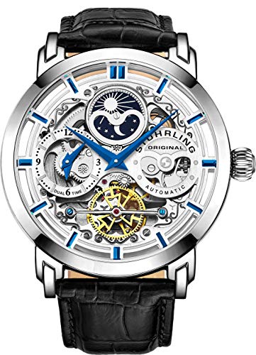 Reloj automático Stuhrling Original Skeleton para hombre con correa de cuero 371.01