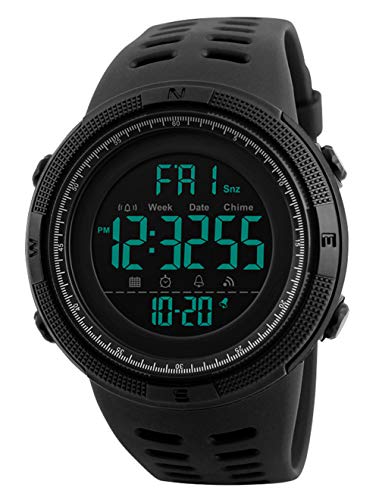 Reloj Digital para Hombre - Relojes Deportivo a Prueba de Agua para Hombre 50M, Reloj Militar Negro de Gran Cara LED con Alarma/Temporizador de Cuenta Regresiva/Cronómetro / 12 / 24H para Hombre