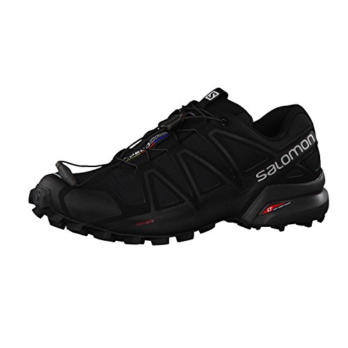 Salomon Speedcross 4, Zapatos de Trail Running Hombre, Negro (Black/Black/Black Metallic), 46 EU