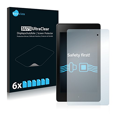 savvies Protector Pantalla Compatible con ASUS Nexus 7 Tablet 2 2013 (6 Unidades) Película Ultra Transparente