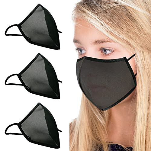 Sensail-Ropa hombre Mascarilla transparente homologada mascarillas tela,3 unidads Negro (adolescente)